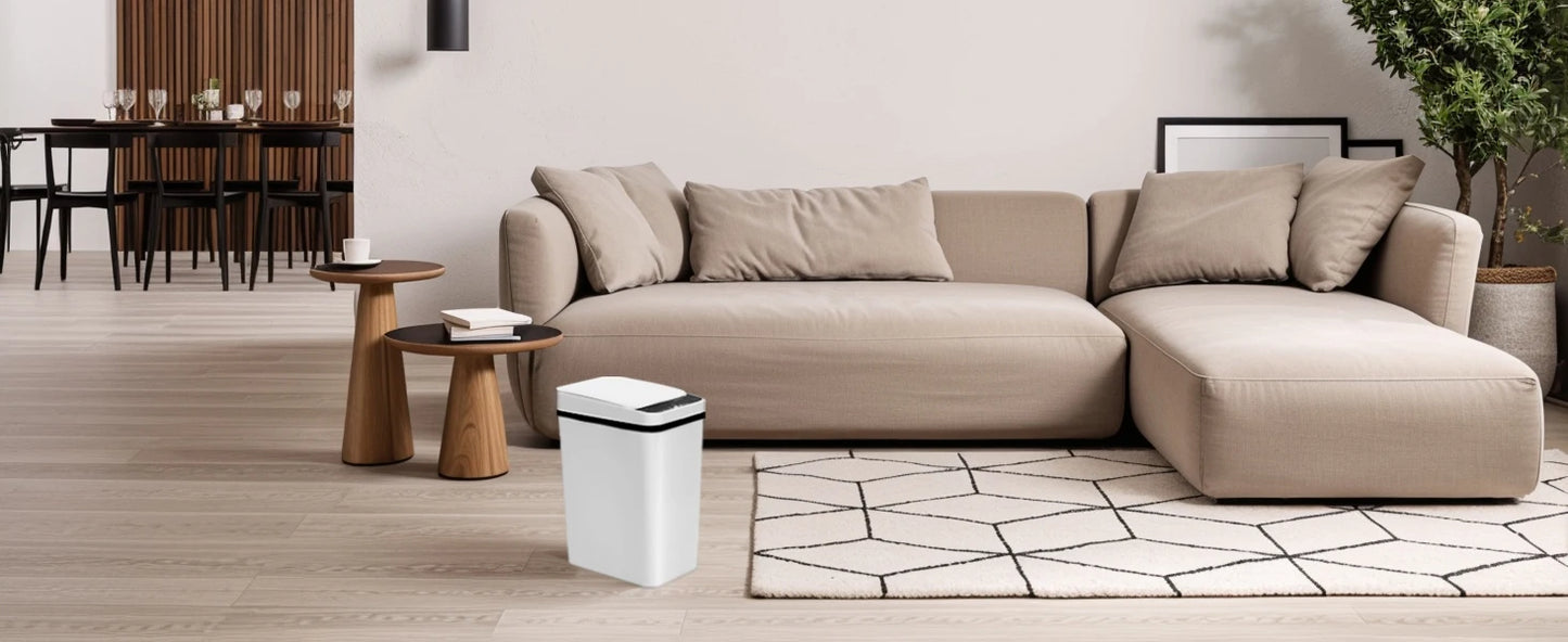 Two Pack Touchless Motion Sensor Trash Cans With Slim Lid