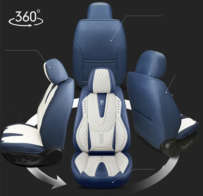 Universal Car Seat Covers Durable Synthetic Leather Front And Rear