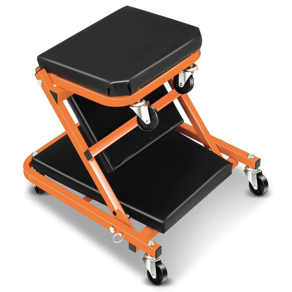 2 In 1 Foldable Garage Creeper Seat For Under Car Repair 300 Lb