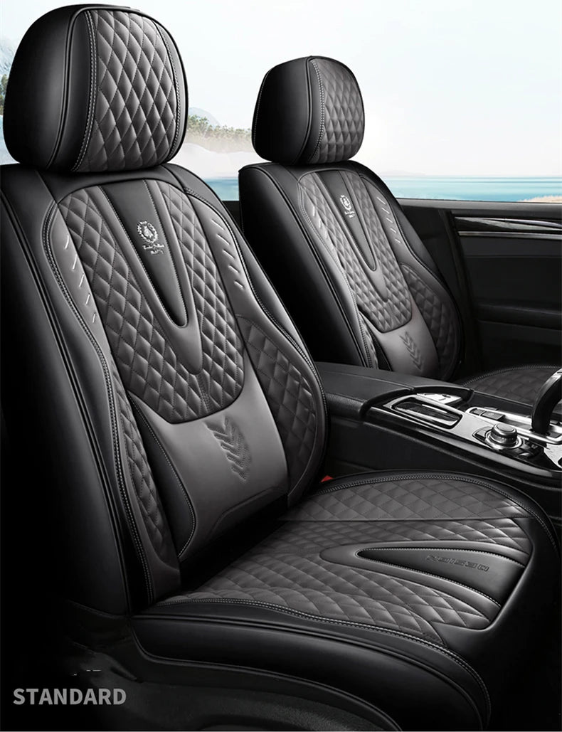 Universal Car Seat Covers Durable Synthetic Leather Front And Rear