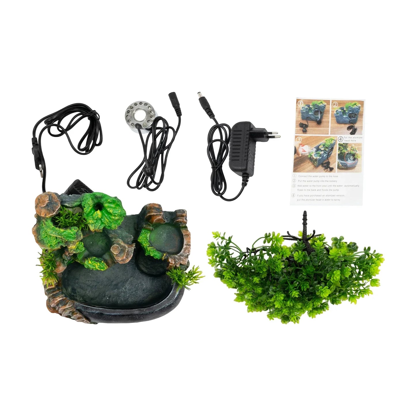 Tabletop Rockery Fountain Indoor Waterfall Bonsai Desktop Decor
