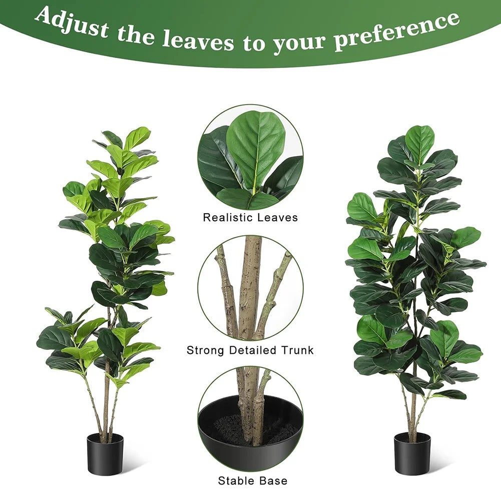 HiMISS Fiddle Leaf Fig Artificial Tree Home Decor Pot