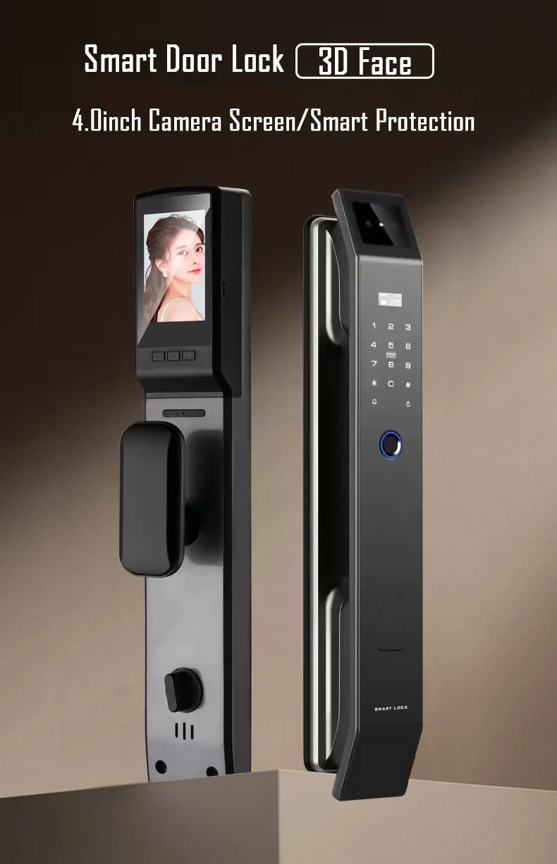 YKESDL 3D Face Recognition Biometric Door Lock With Camera