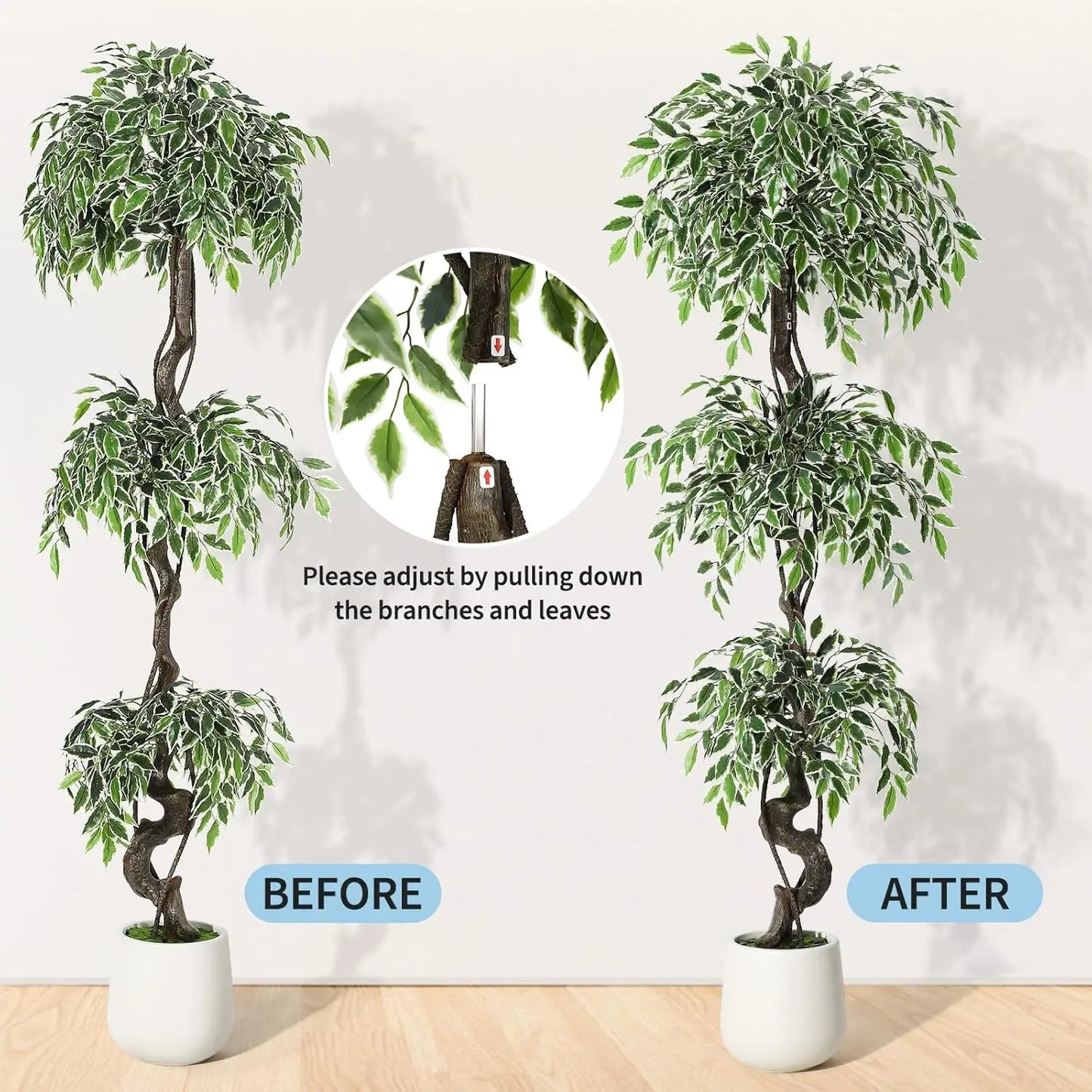 HiMISS Indoor Outdoor Ficus Tree For Home Office Decor