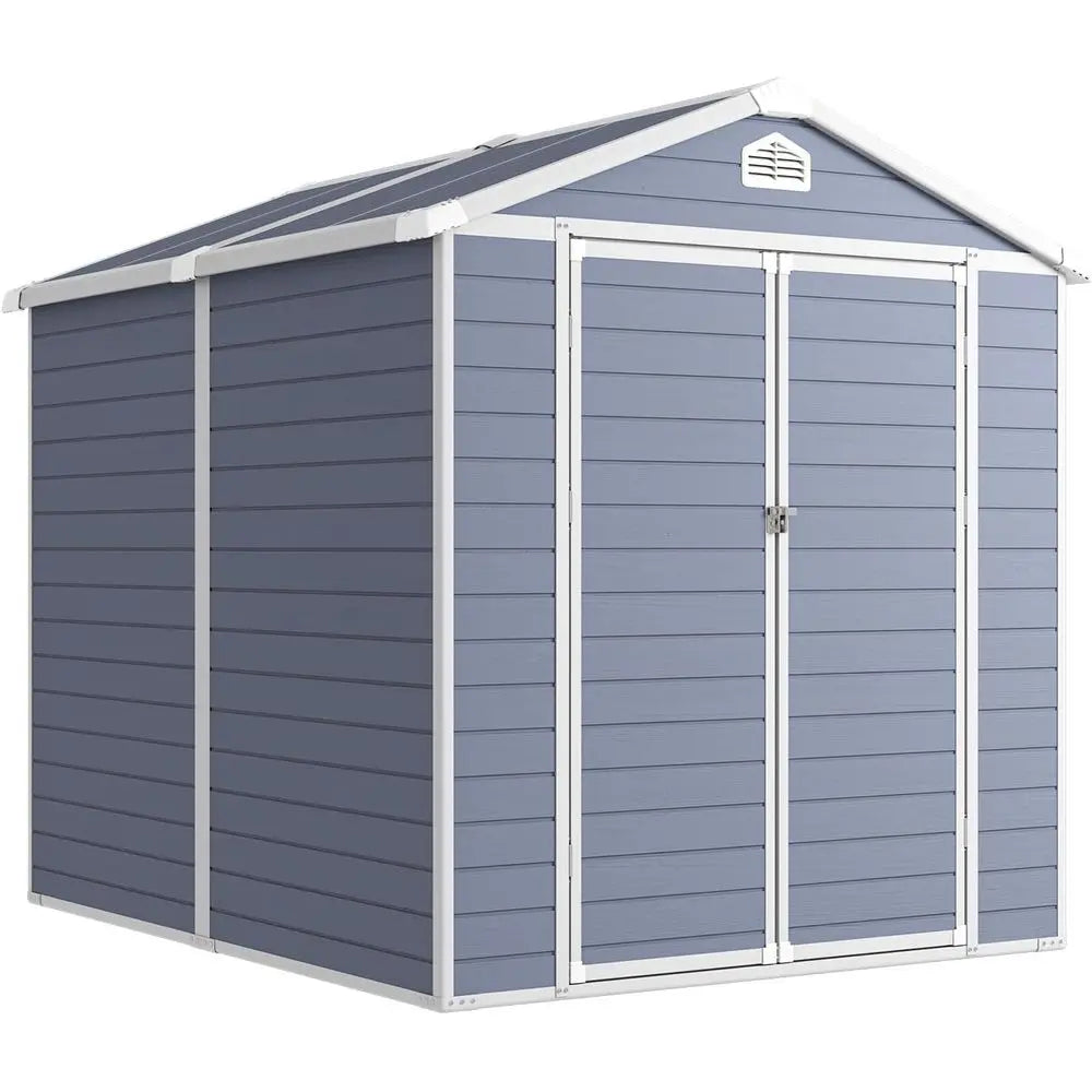 Outdoor Plastic Storage Shed With Window And Lockable Door