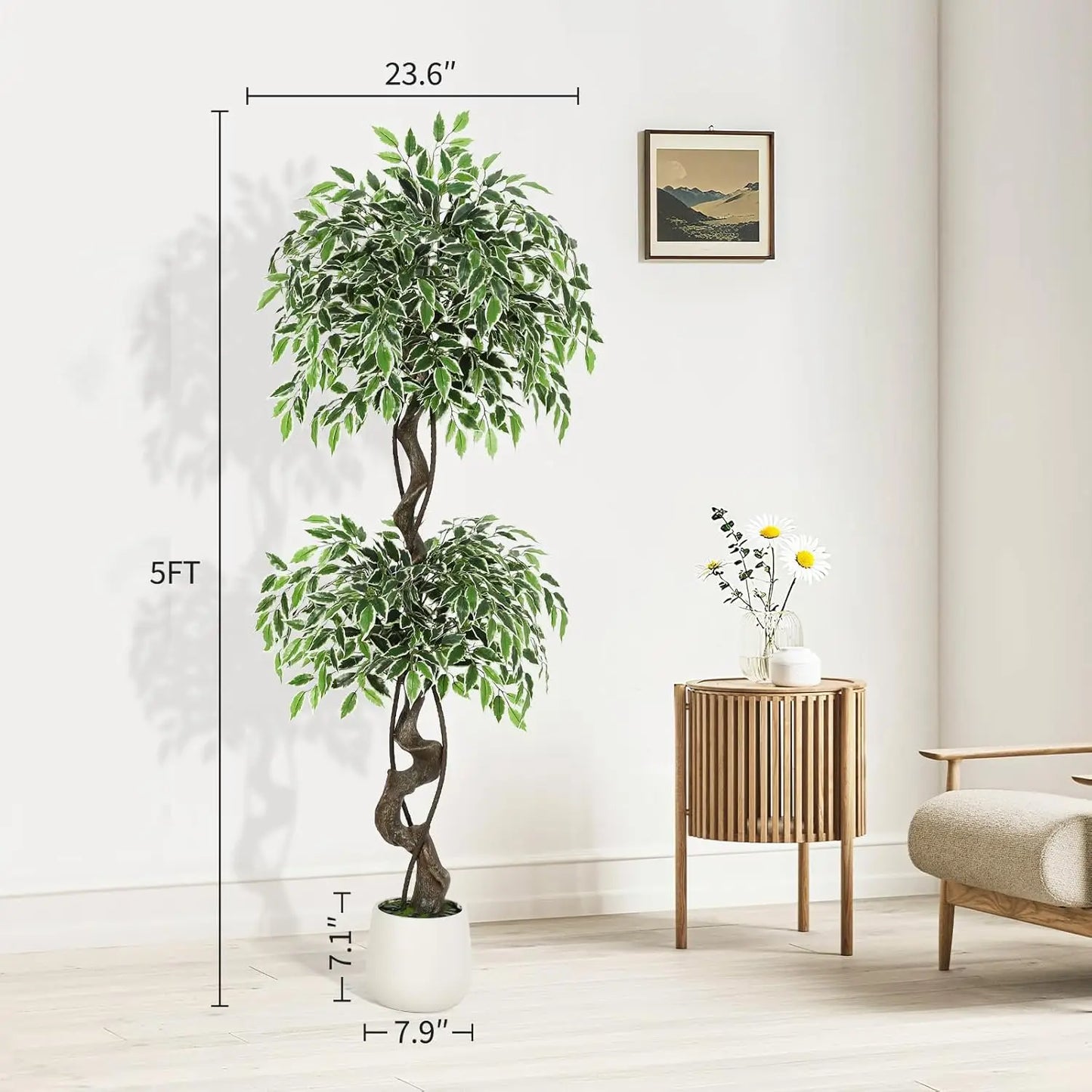 HiMISS Indoor Outdoor Ficus Tree For Home Office Decor
