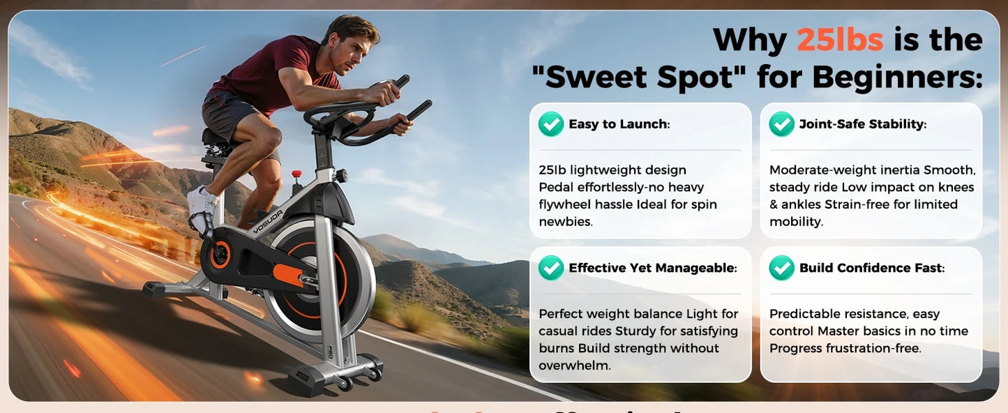 YOSUDA Magnetic Indoor Exercise Bike With App Control