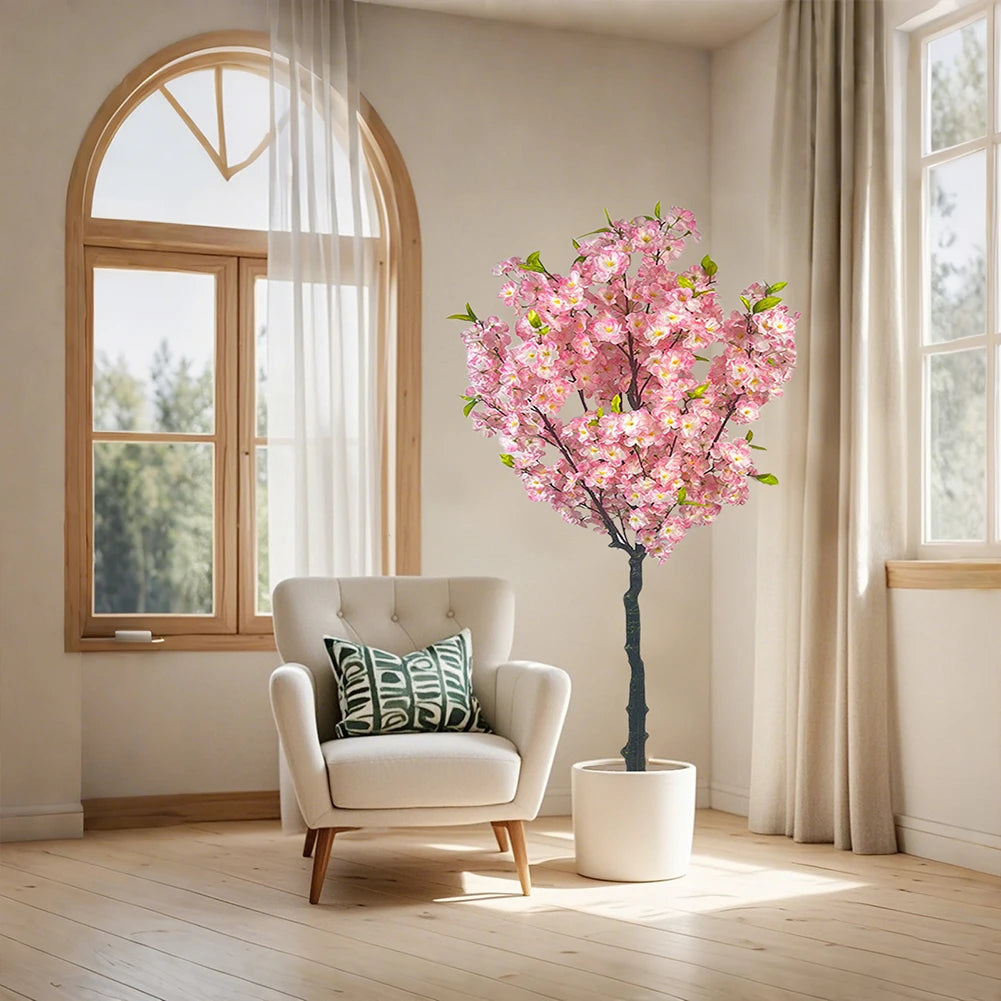 HiMISS Artificial Cherry Blossom Tree Potted Home Decor