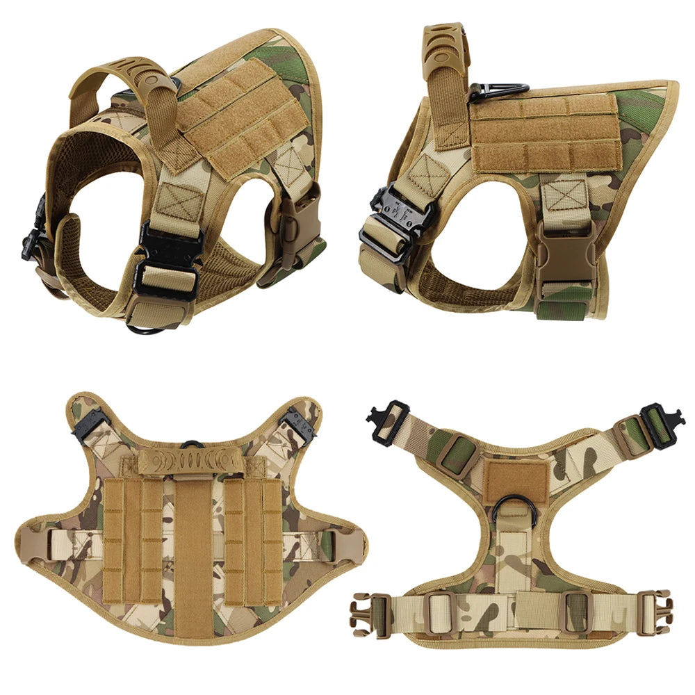 PETRAVEL Tactical Dog Harness Leash Set for Large Dogs Training