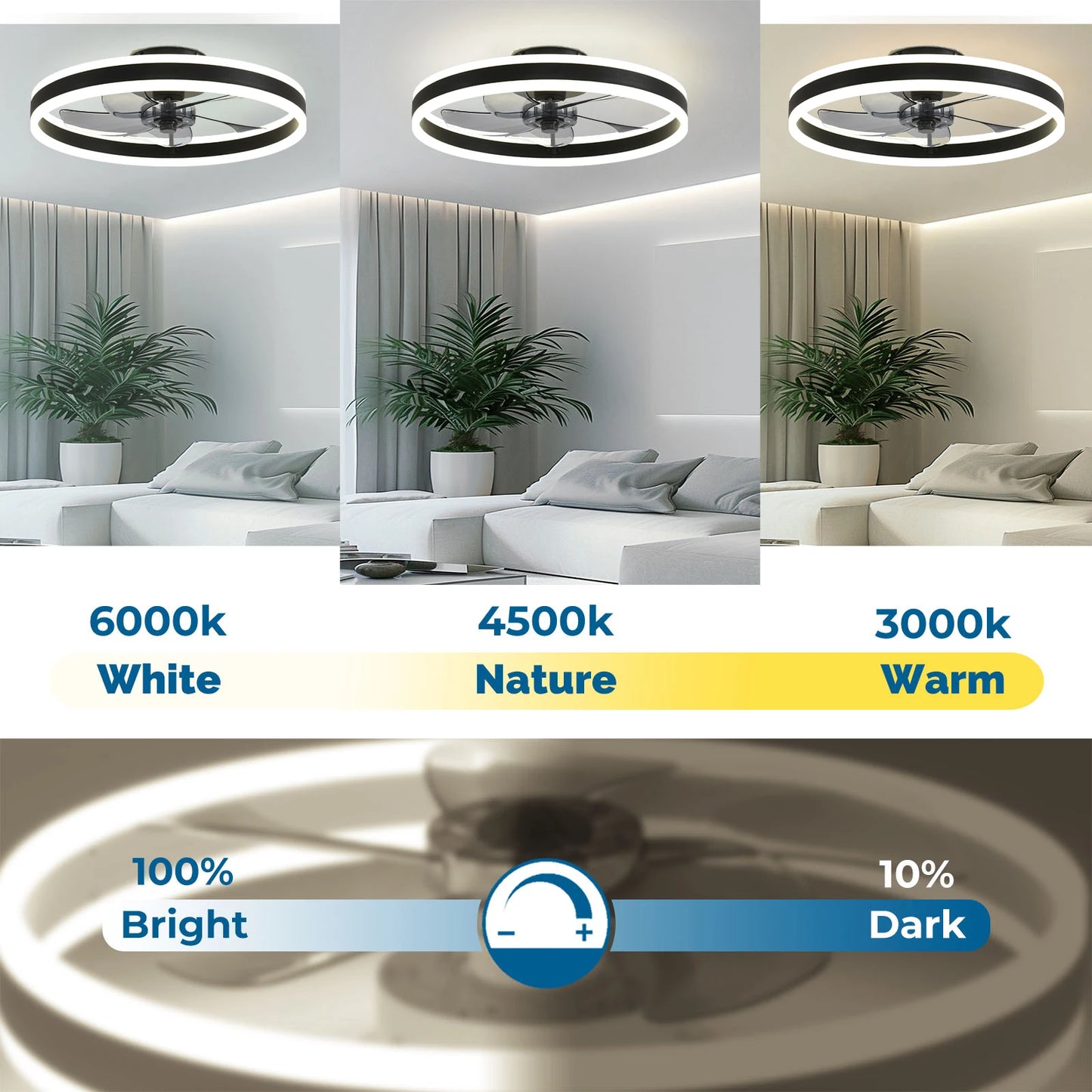 Orison Ceiling Fan With Remote Control LED Dimmable Indoor