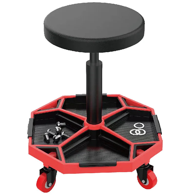 Heavy Duty Rolling Pneumatic Creeper Stool With Tool Tray