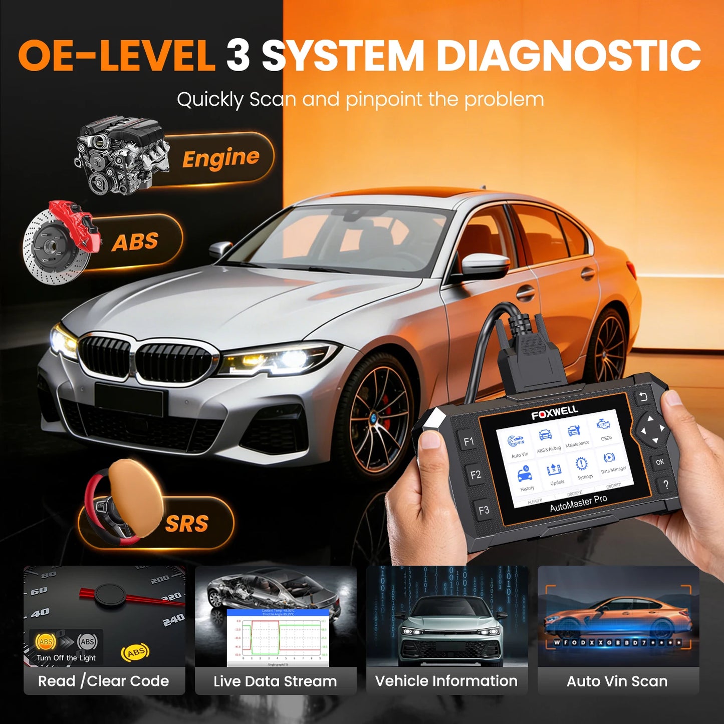 FOXWELL NT650 Pro OBDII Scan Tool With Bidirectional Diagnostics