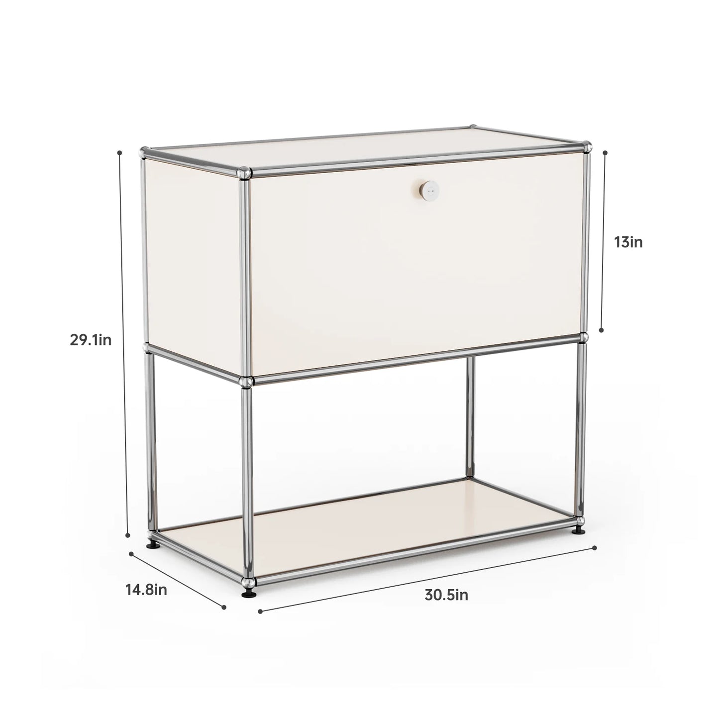 Furgle Modern Modular Nightstand Metal Frame Two Tier
