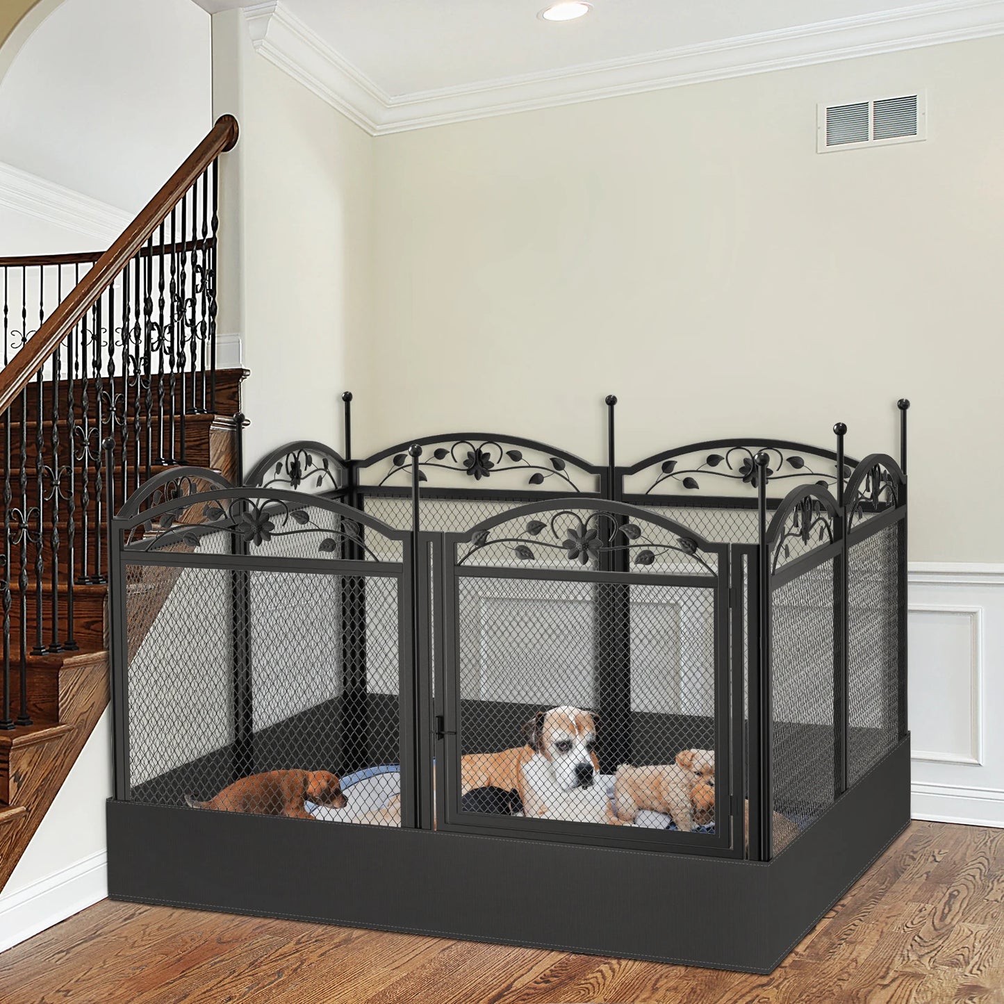 BINGOPAW Heavy Duty Dog Playpen Indoor Outdoor with Waterproof Pad