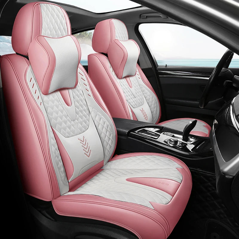 Universal Car Seat Covers Durable Synthetic Leather Front And Rear