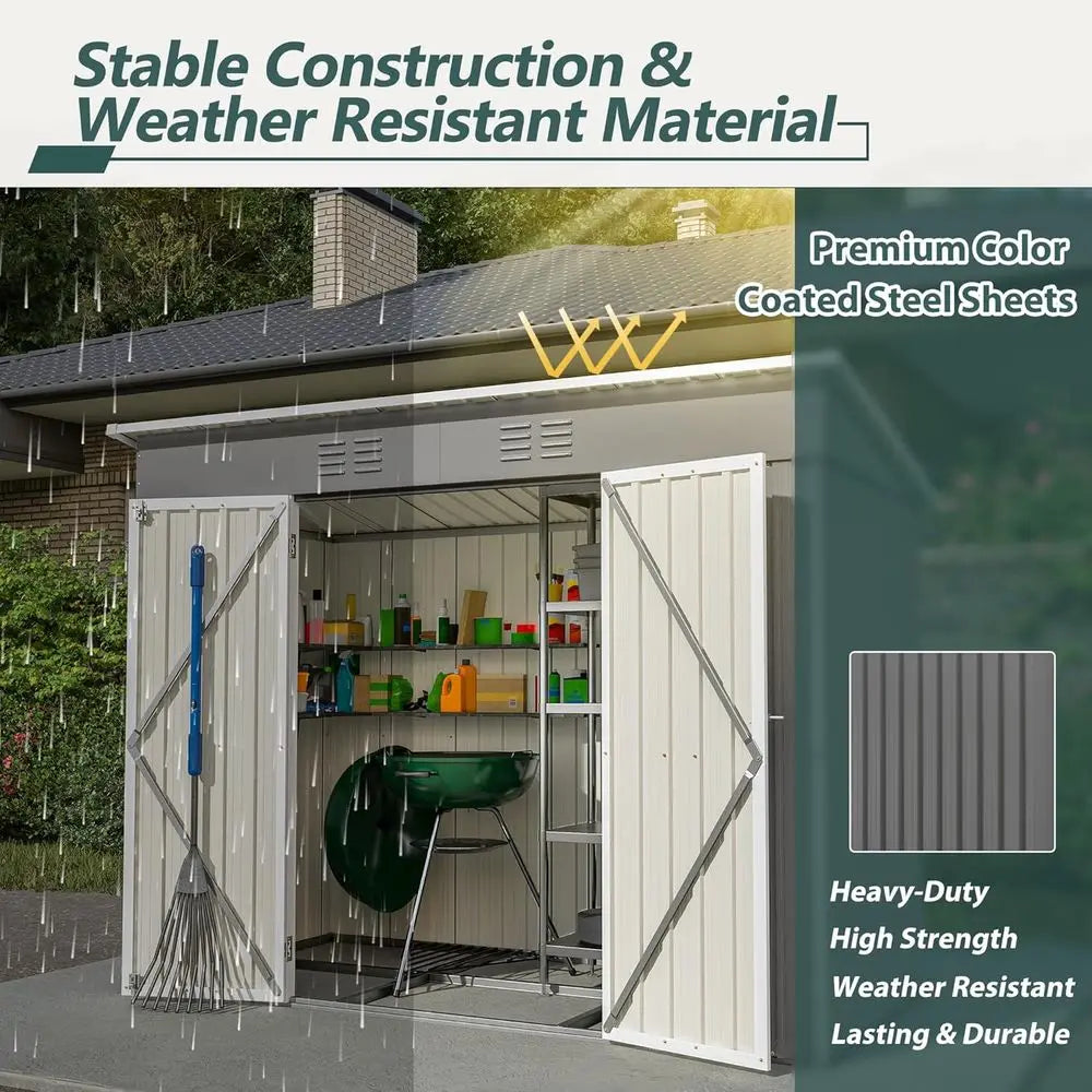 Galvanized Steel Outdoor Storage Shed For Backyard Garden