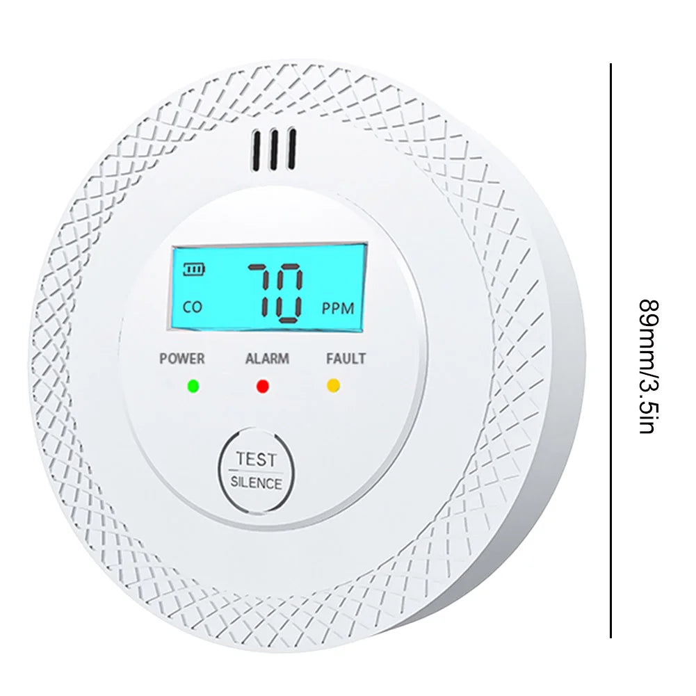 Carbon Monoxide Alarm Detector With LCD Display And 85dB Alert