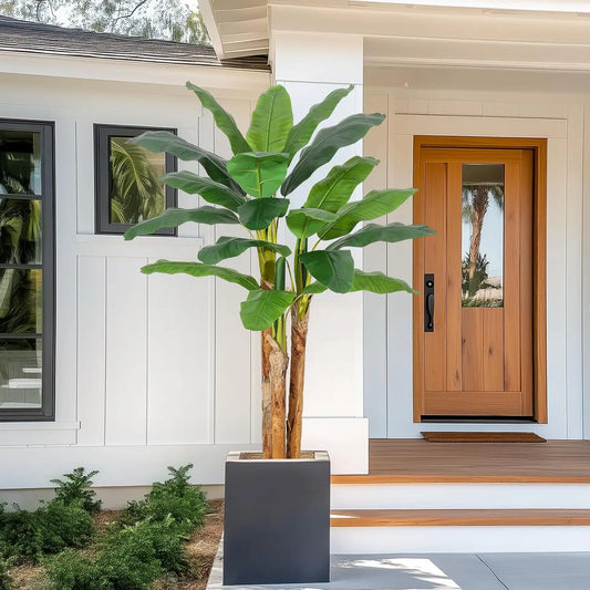 HiMISS Artificial Banana Tree In Planter For Home And Office Decor