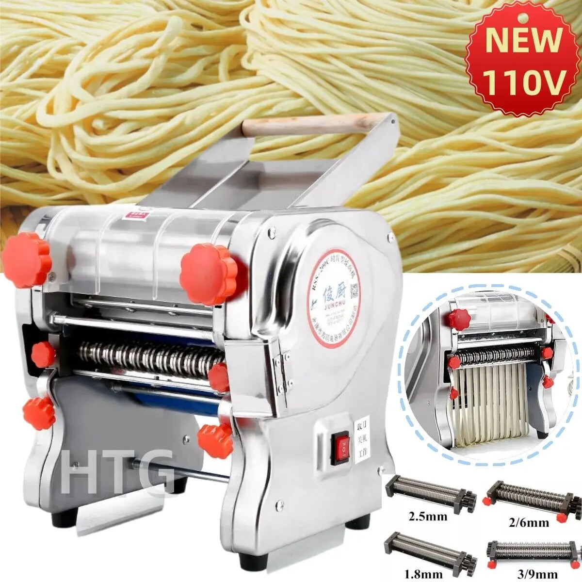 Hign-concerned 550W Electric Pasta Maker Noodle Machine With Dual Knife