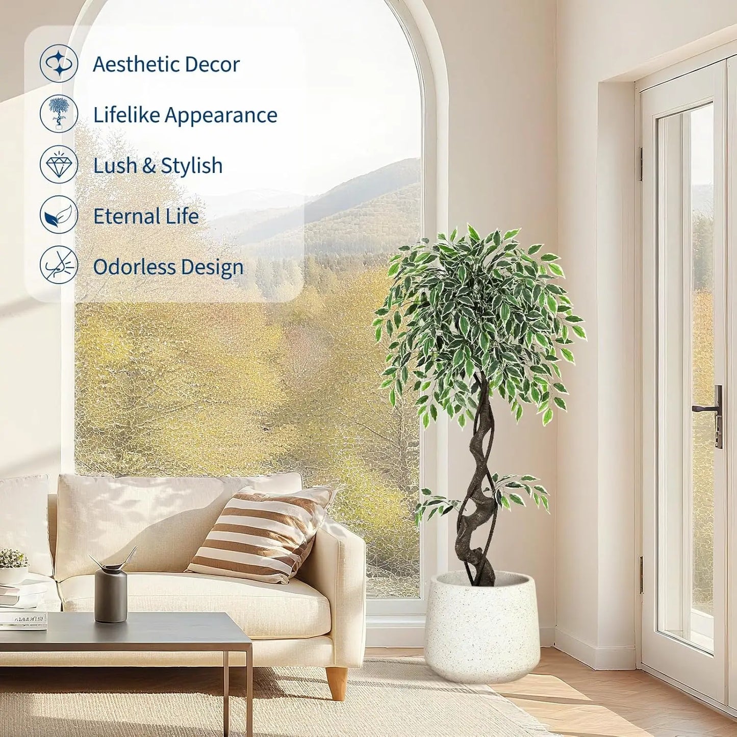 HiMISS Indoor Outdoor Ficus Tree For Home Office Decor
