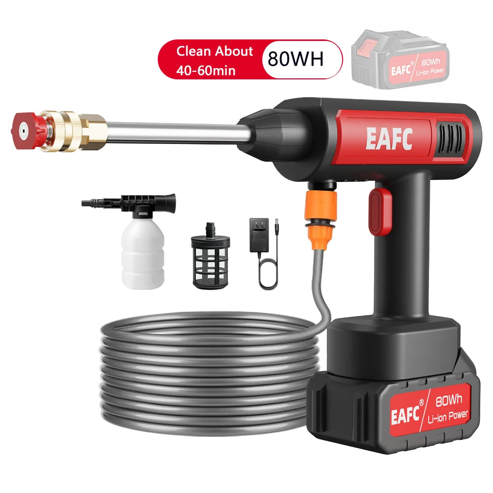 EAFC Cordless 60Bar Electric High Pressure Car Wash Gun Foam