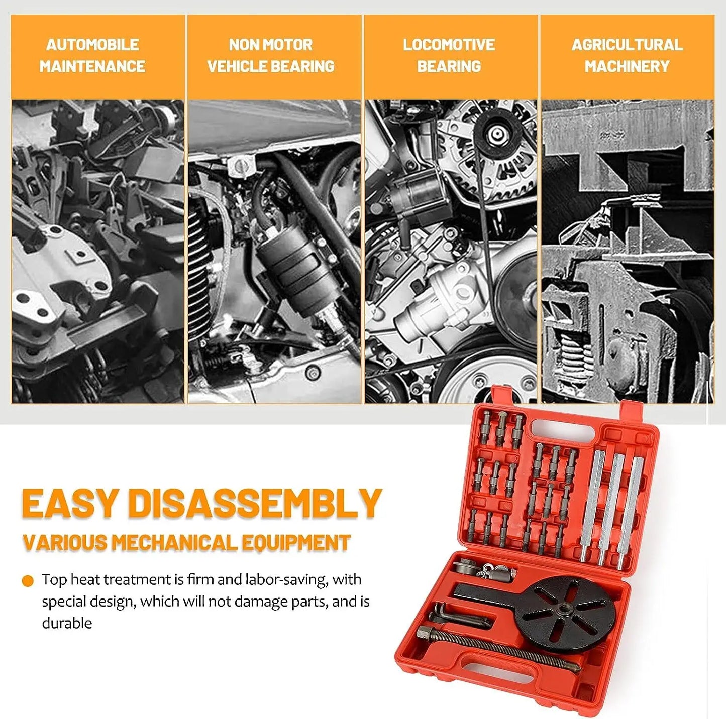 21 In 1 Bearing Disassembly Puller Set With Inner Hole Tool And Three Jaw