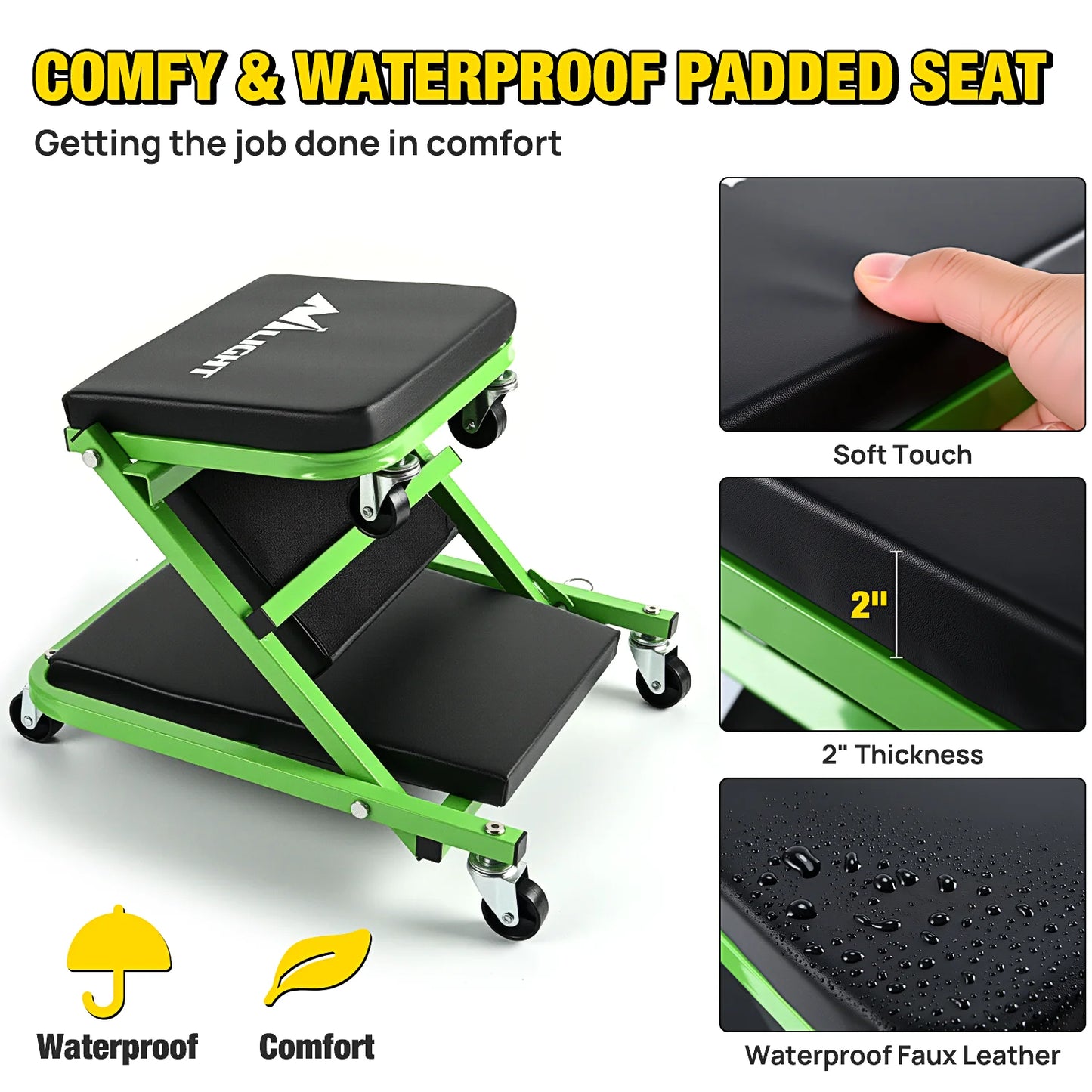 Z Creeper 2-In-1 Rolling Folding Car Seat For Garage