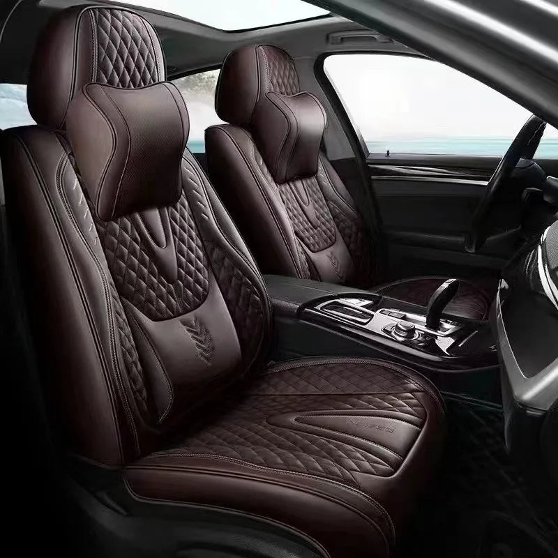 Universal Car Seat Covers Durable Synthetic Leather Front And Rear