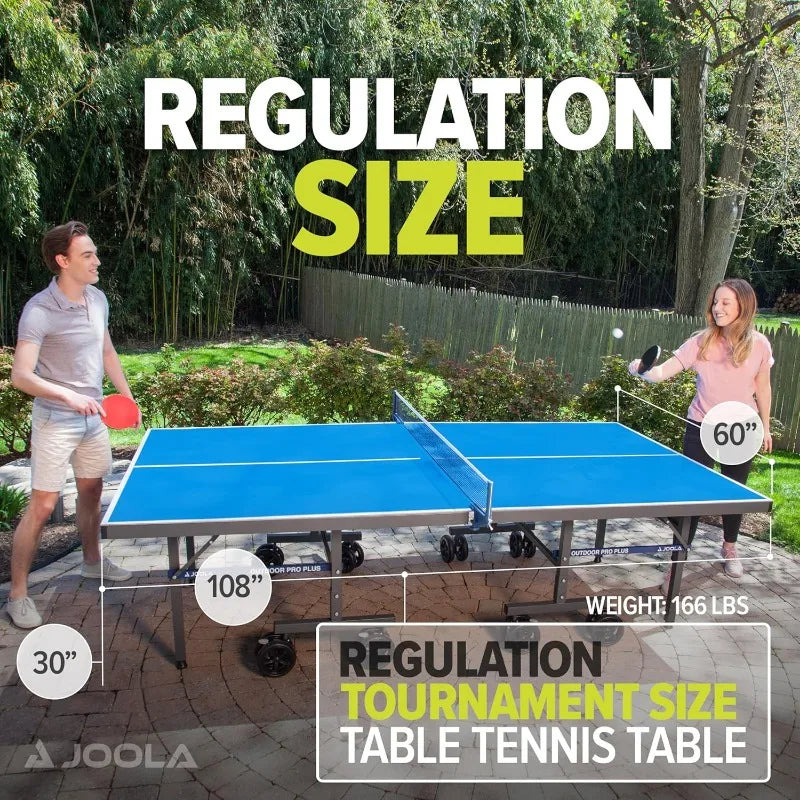Outdoor Ping Pong Table With Waterproof Net Set All Weather