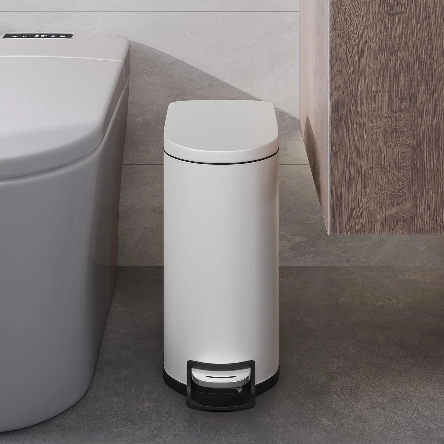 TWISTER.CK Durable Step On Stainless Steel Kitchen Trash Can Set