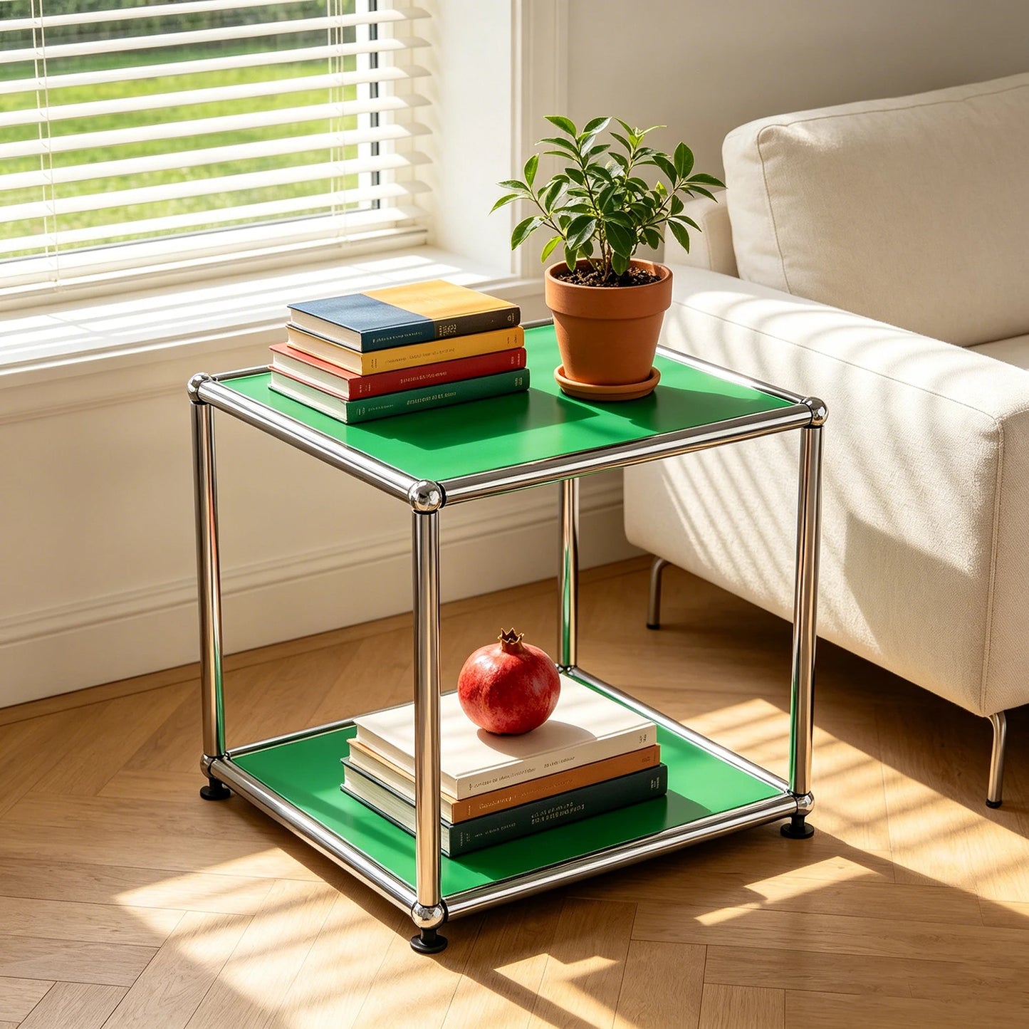 Furgle Modern Minimalist Side End Table With Metal Frame