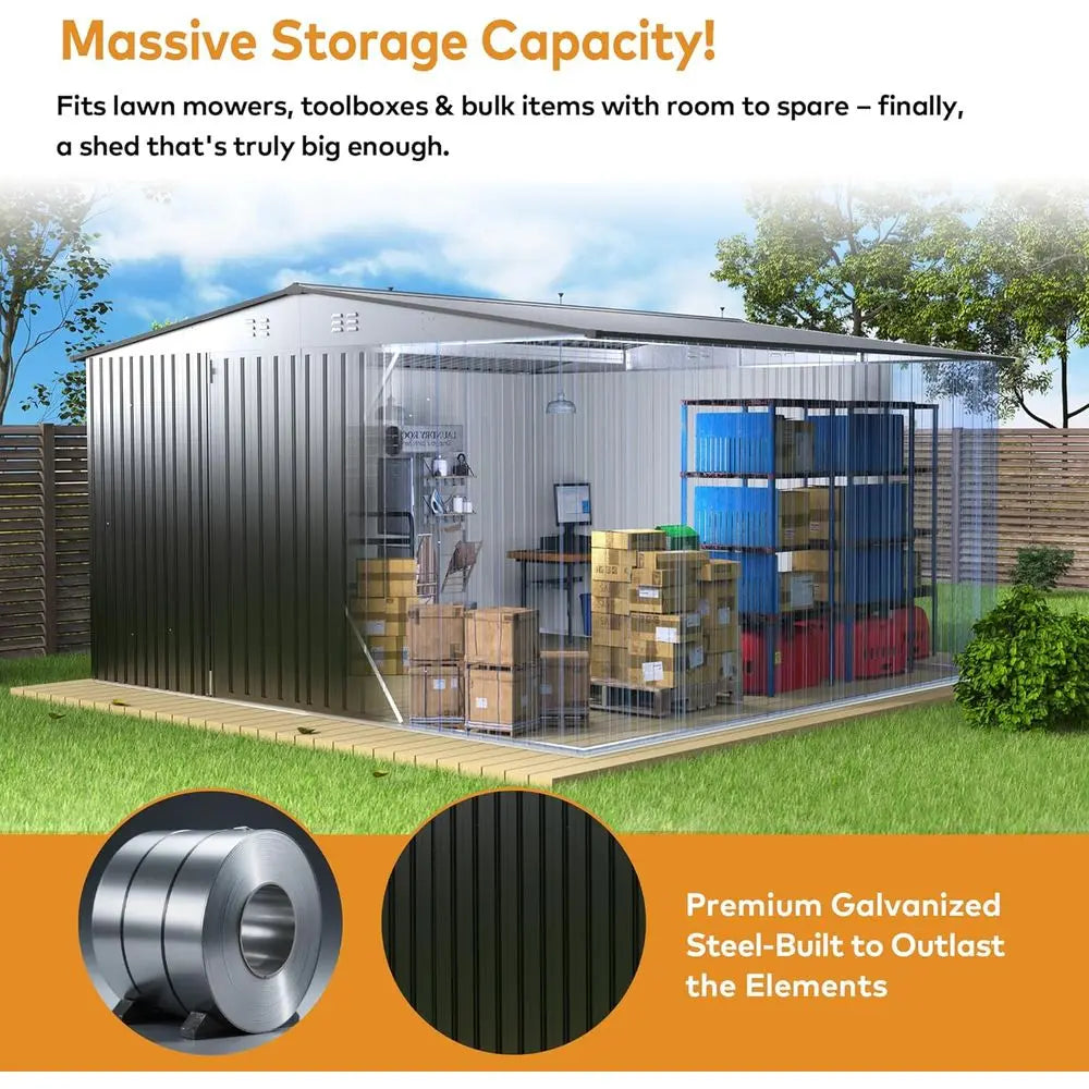 Durable Outdoor Metal Storage Shed With Door And Lock