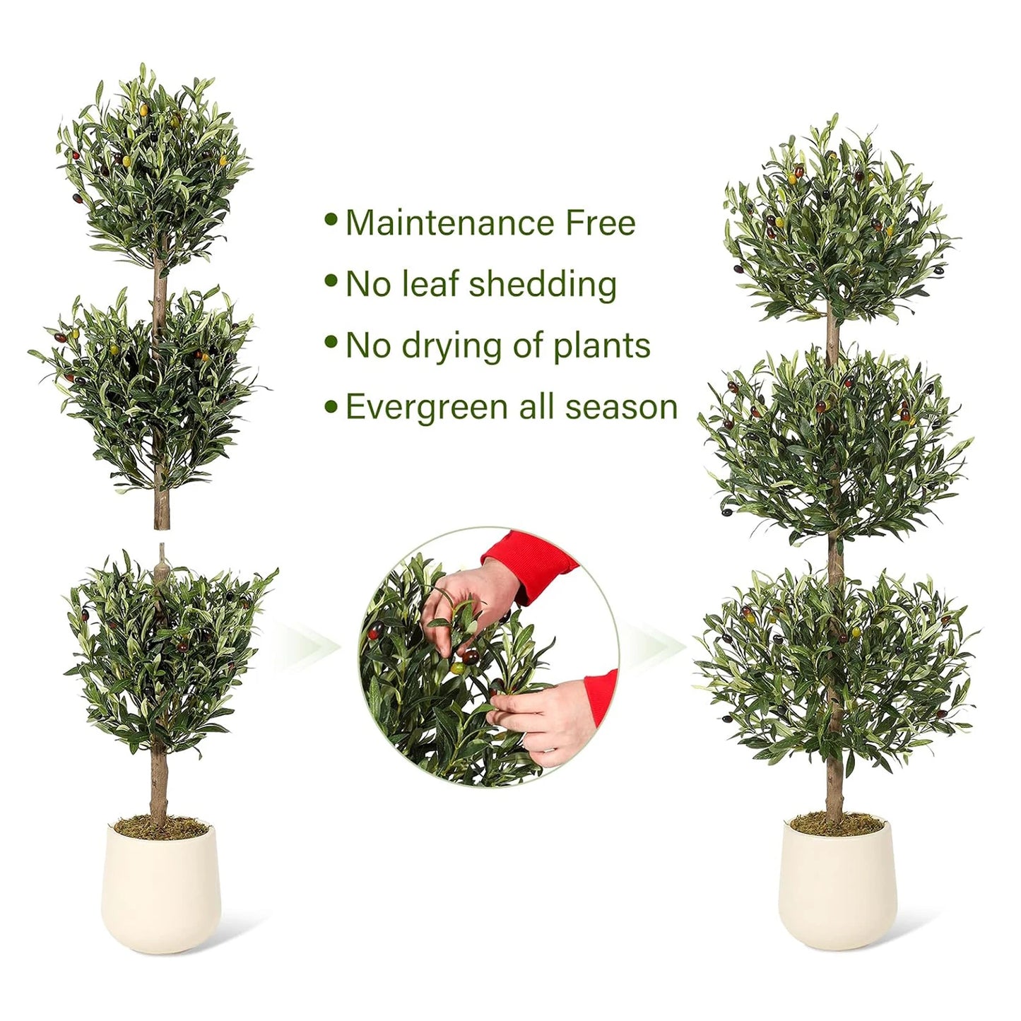 HiMISS Artificial Olive Tree With Planter For Home And Office Decor