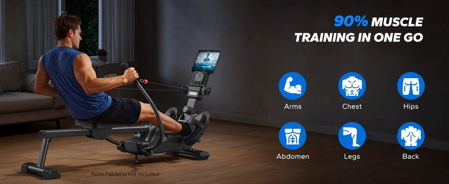 Merach Rowing Machine Magnetic 16 Level Resistance Ultra Quiet