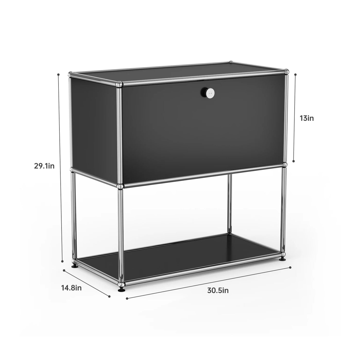 Furgle Modern Modular Nightstand Metal Frame Two Tier