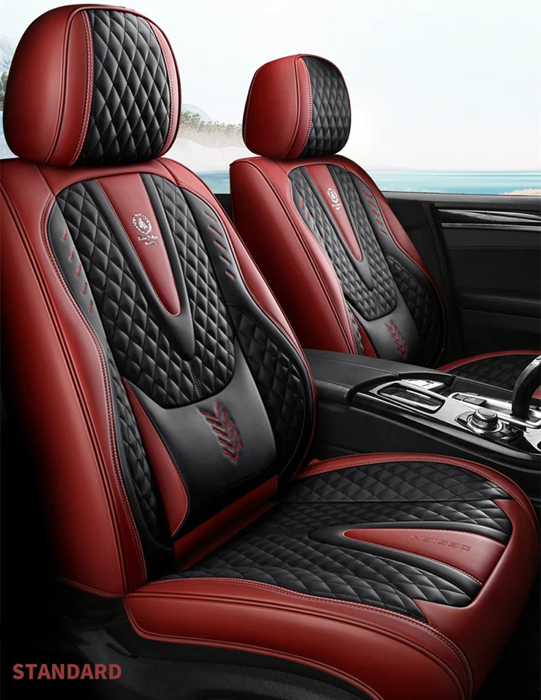 Universal Car Seat Covers Durable Synthetic Leather Front And Rear