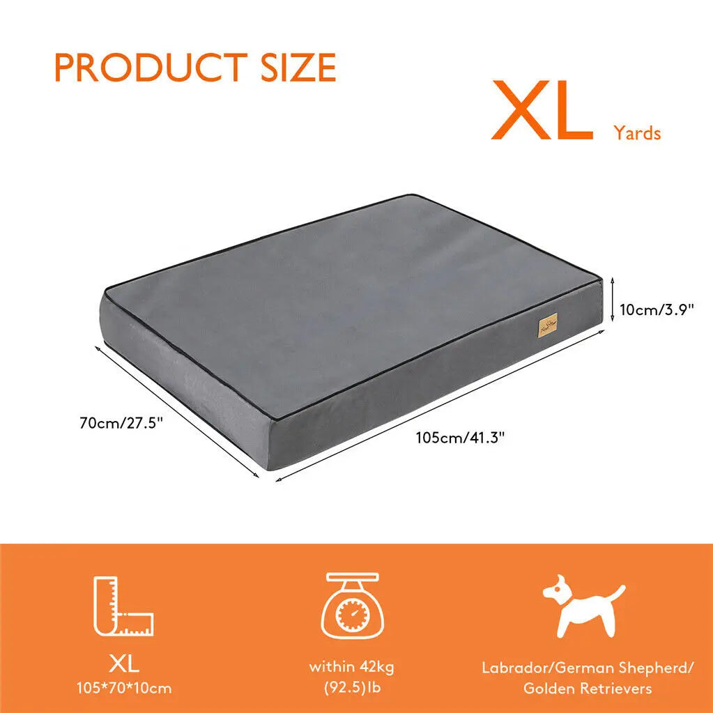 Dog Bed Orthopedic Memory Foam Base With Washable Cover