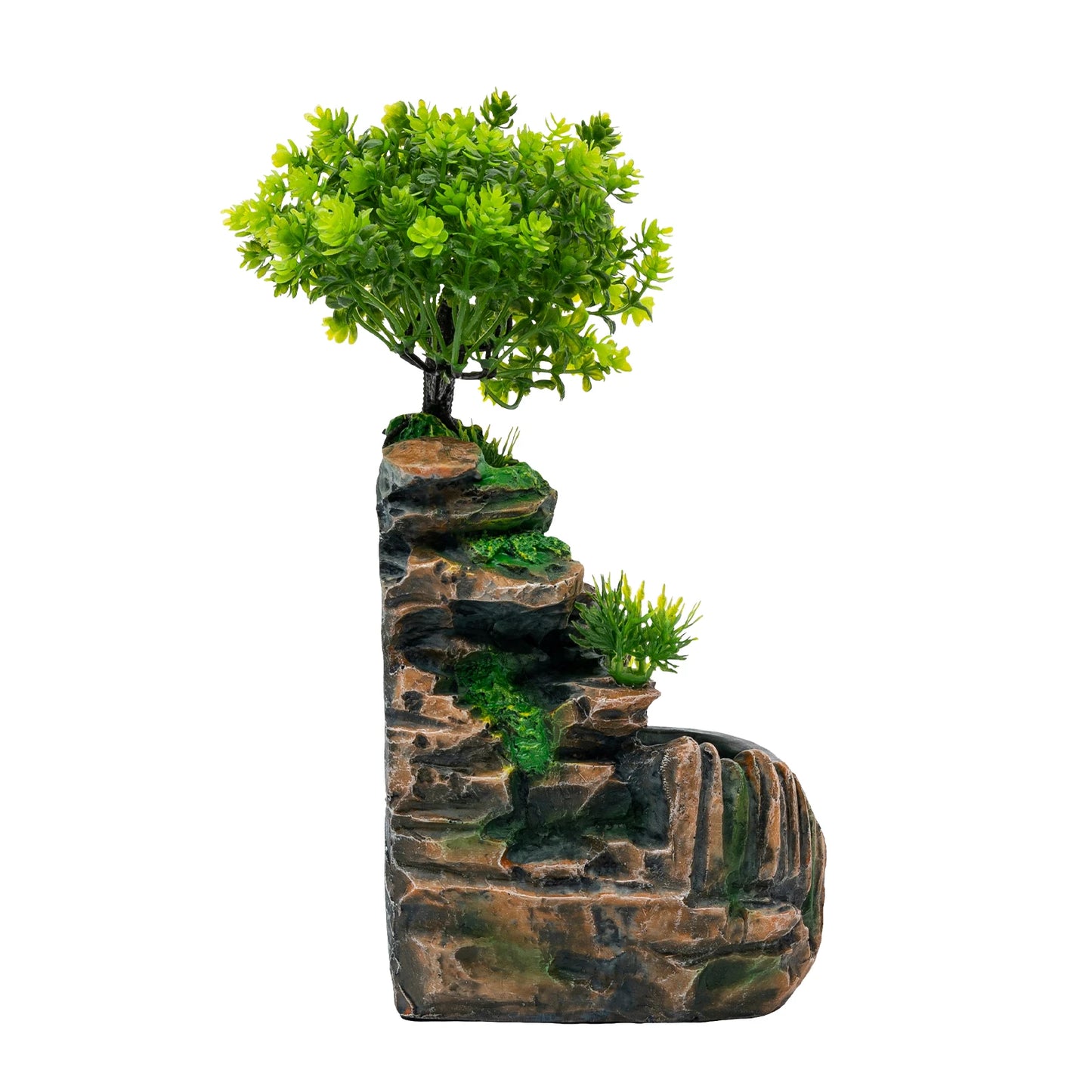 Indoor Tabletop Waterfall Fountain With LED Lights And Atomizer