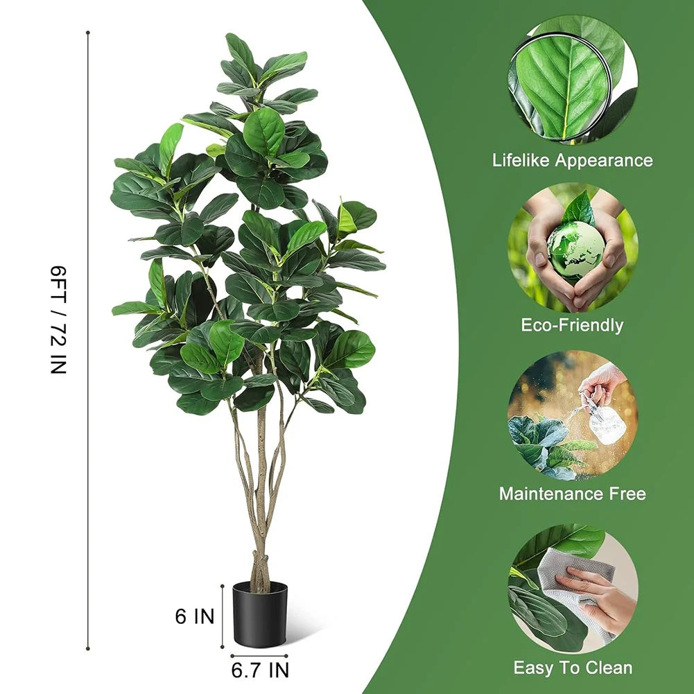 HiMISS Fiddle Leaf Fig Artificial Tree Home Decor Pot