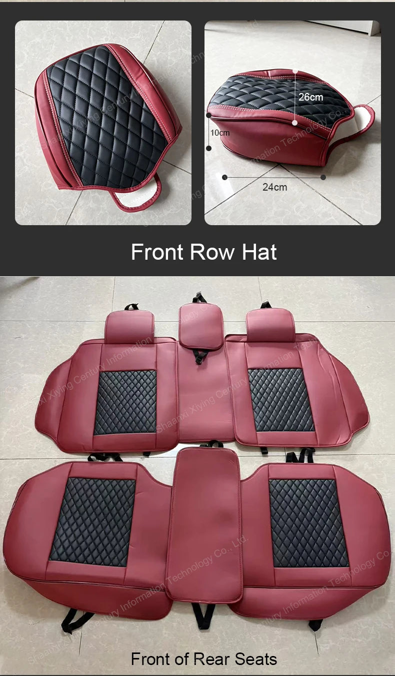 Universal Car Seat Covers Durable Synthetic Leather Front And Rear