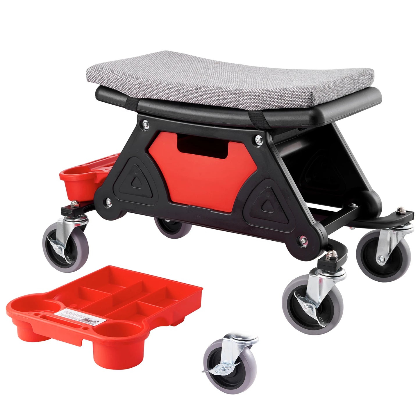 SucceBuy Rolling Mechanic Seat With Wheels 300 LBS Capacity