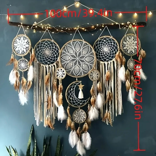 Handcrafted Bohemian Dream Catcher Moon Sun Wall Decor