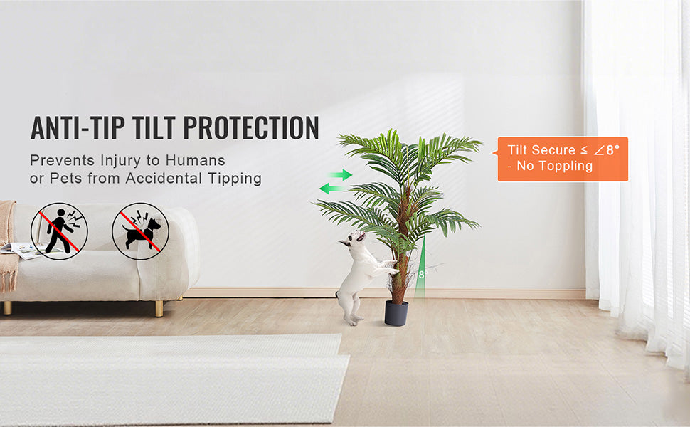 Artificial Palm Tree Faux Plant With Anti Tip Protection