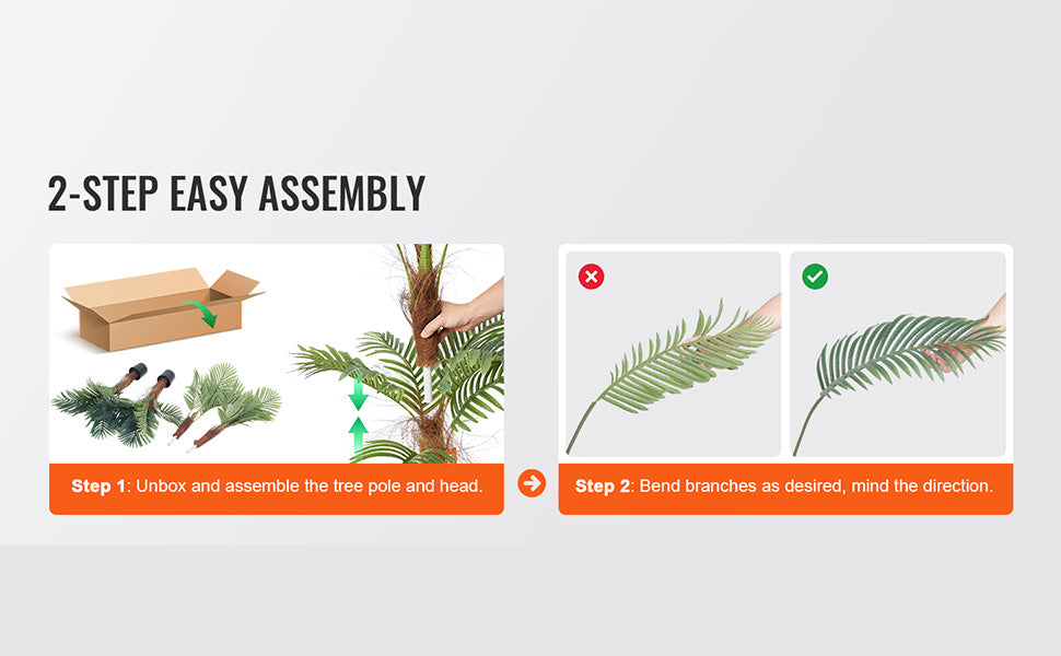 Artificial Palm Tree Faux Plant With Anti Tip Protection