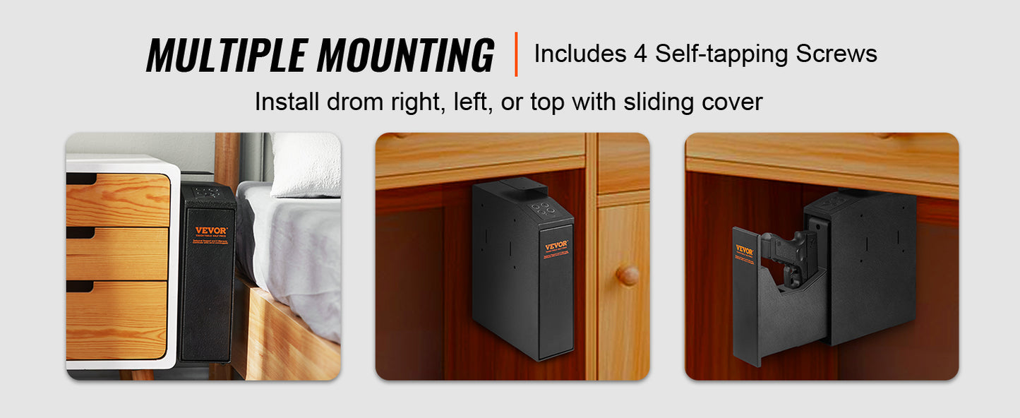 VEVOR Pistol Safe With Three Way Quick Access Biometric Lock