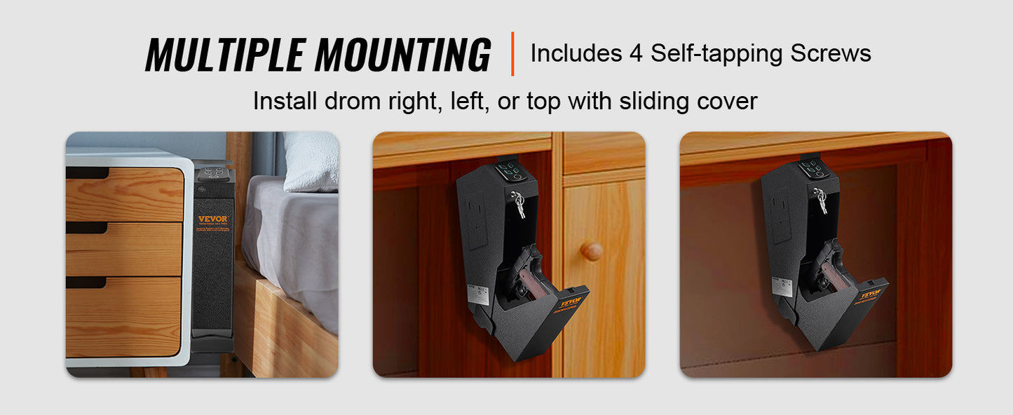 VEVOR Pistol Safe With Three Way Quick Access Biometric Lock