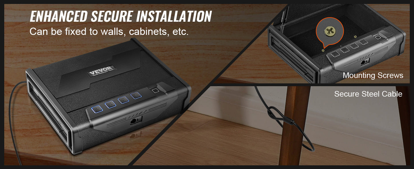 VEVOR Pistol Safe With Three Way Quick Access Biometric Lock